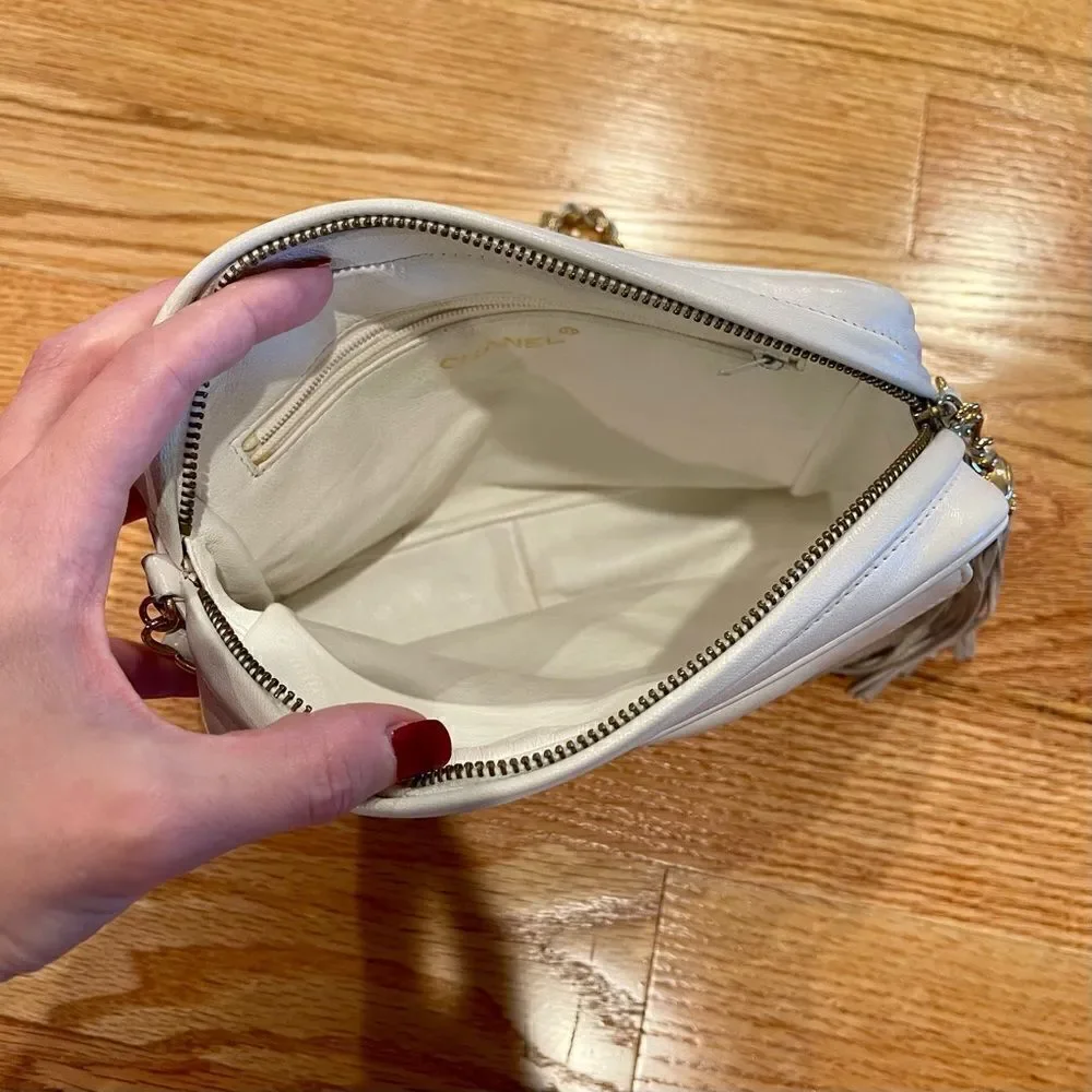 Chanel White Ivory Camera Bag Crossbody - Picture 12 of 13